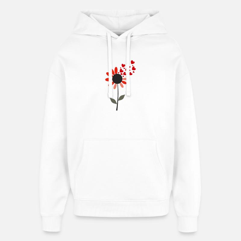 Fleur d’éclat de cœur - Sweat à capuche unisexe Stanley/Stella Oversized - blanc