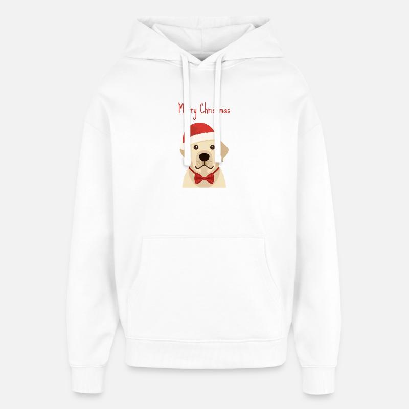 Golden Retriever Joyeux Noël Design - Sweat à capuche unisexe Stanley/Stella Oversized - blanc