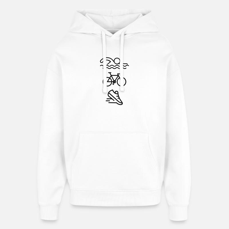 Triathlon - natation, cyclisme, course à pied ! - Sweat à capuche unisexe Stanley/Stella Oversized - blanc