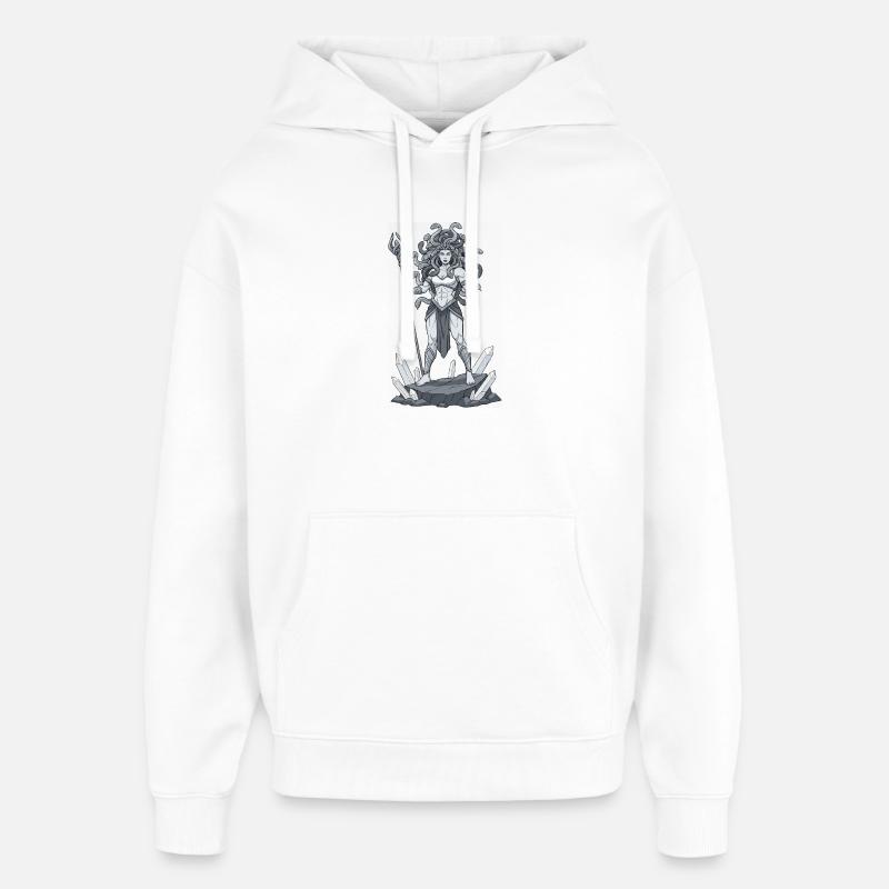 Guerrier Méduse à tête de serpent - Sweat à capuche unisexe Stanley/Stella Oversized - blanc