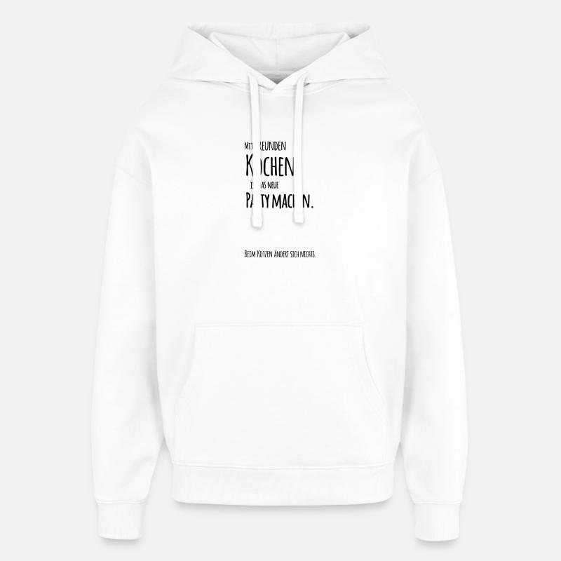 Mit_Freunden_Kochen - Oversized Unisex Hoodie von Stanley/Stella - Weiß