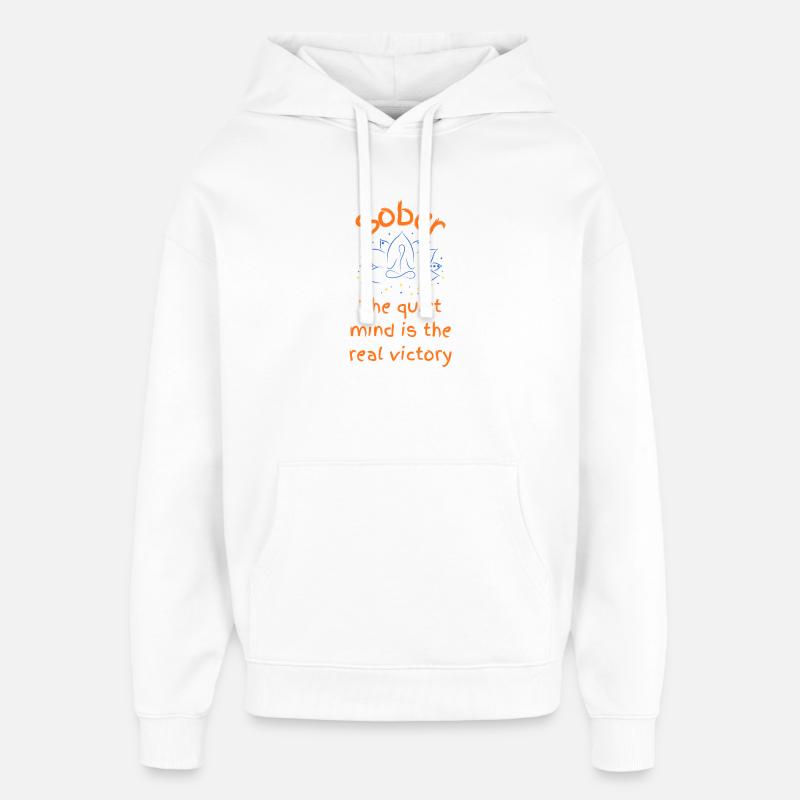 Sobriety - Quiet Mind Victory Mandala - Sweat à capuche unisexe Stanley/Stella Oversized - blanc