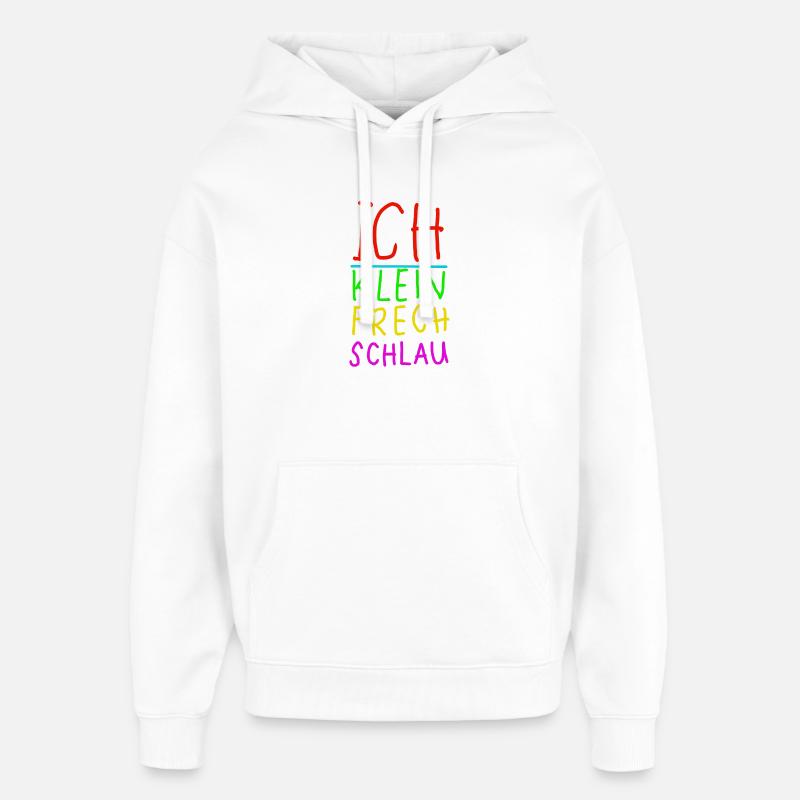 Moi, Petit, Coquin, Intelligent, Néon - Sweat à capuche unisexe Stanley/Stella Oversized - blanc