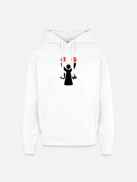boxer engel piktogramm lustig - Oversized Unisex Hoodie von Stanley/Stella - Weiß
