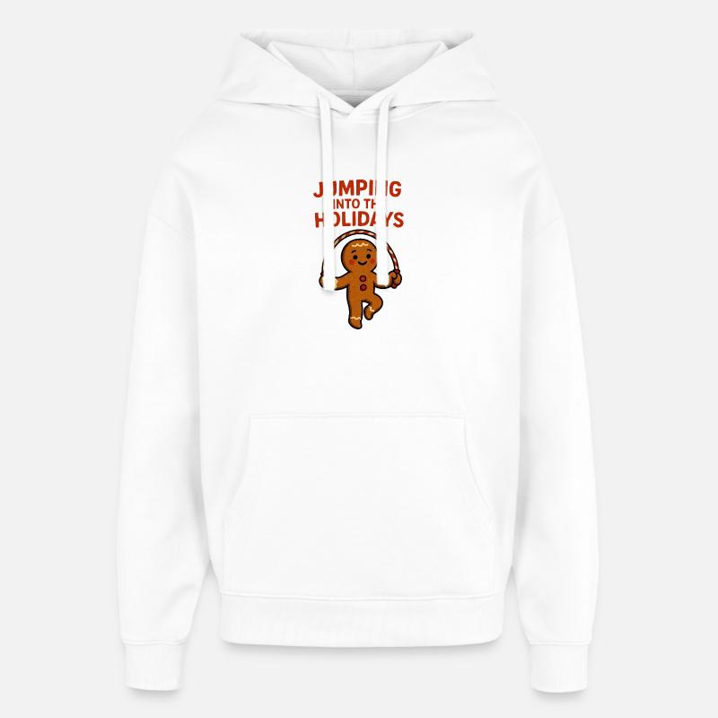 Gingerbread saute dans les fêtes - Sweat à capuche unisexe Stanley/Stella Oversized - blanc