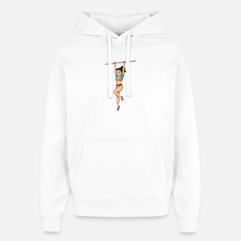 Fille sur la barre horizontale - Sweat à capuche unisexe Stanley/Stella Oversized - blanc