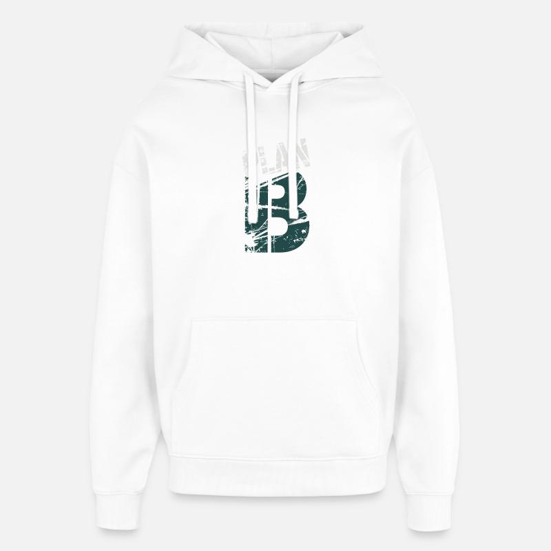 Glyphe numérique Grunge 13 - Sweat à capuche unisexe Stanley/Stella Oversized - blanc