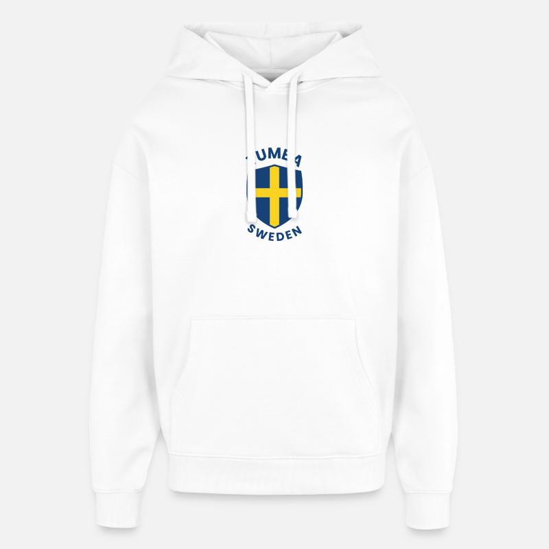Conception du bouclier Tumba Sweden - Sweat à capuche unisexe Stanley/Stella Oversized - blanc