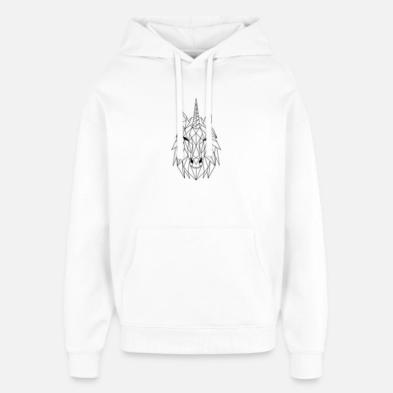 Polygone licorne - Sweat à capuche unisexe Stanley/Stella Oversized - blanc