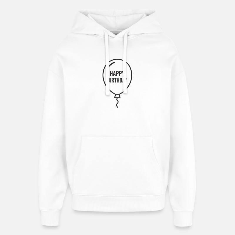 Ballon d’anniversaire – Conception d’anniversaire - Sweat à capuche unisexe Stanley/Stella Oversized - blanc