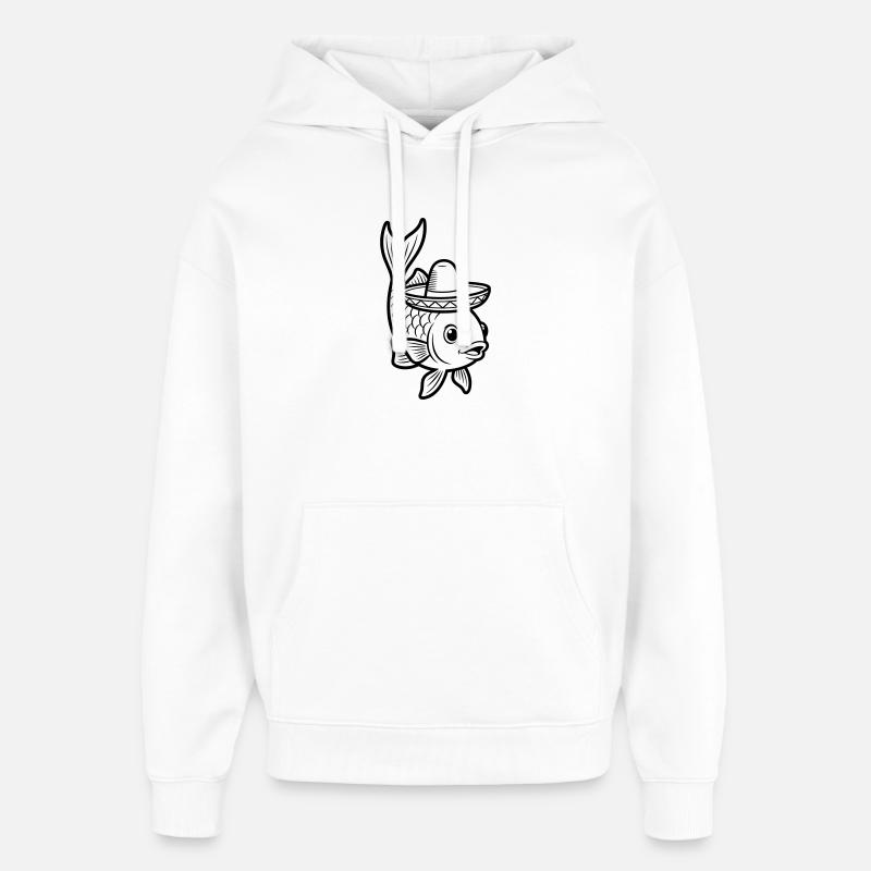 Sombrero de poisson - Sweat à capuche unisexe Stanley/Stella Oversized - blanc
