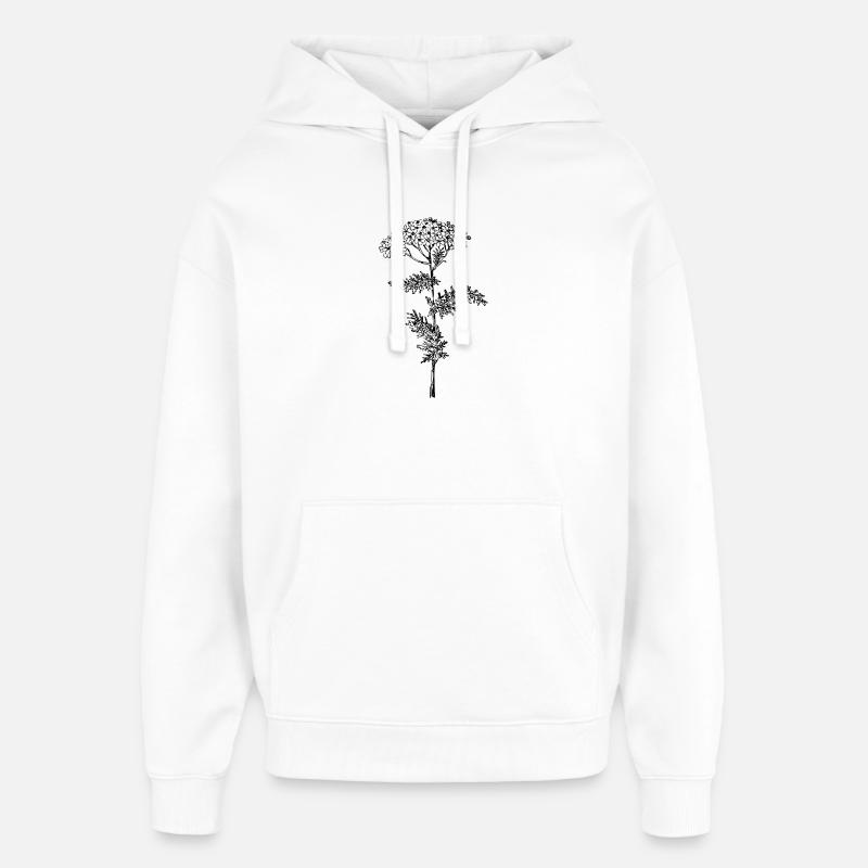 Fleur d’achillée millefeuille - Sweat à capuche unisexe Stanley/Stella Oversized - blanc
