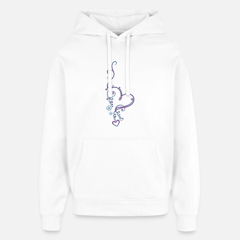 Herz mit Blumen, Liebe, pink blue - Oversized Unisex Hoodie von Stanley/Stella - Weiß