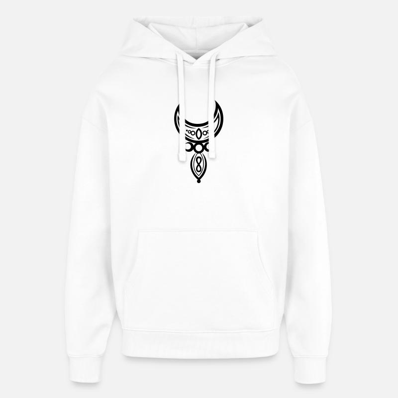 Halbmond mit kleiner Göttin, Pagan Art - Sweat à capuche unisexe Stanley/Stella Oversized - blanc