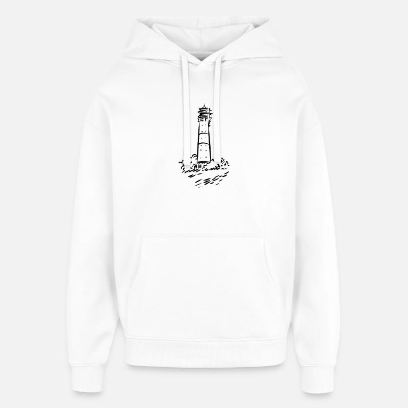 Lighthouse Hörnum Sylt Art Design - Sweat à capuche unisexe Stanley/Stella Oversized - blanc