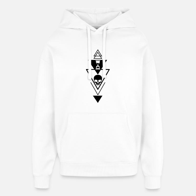 Le temps qui passe (noir) - Sweat à capuche unisexe Stanley/Stella Oversized - blanc