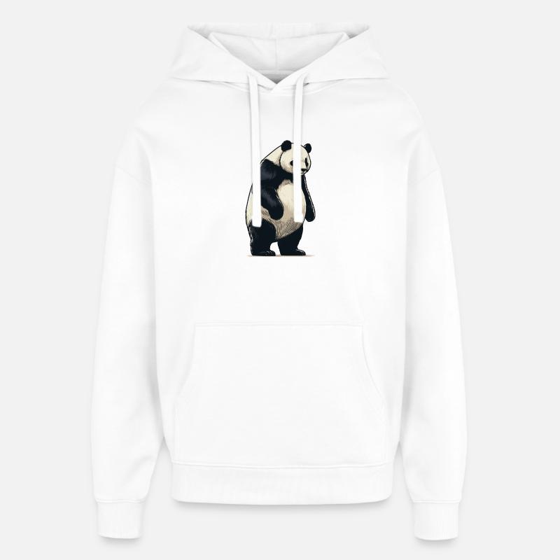 Panda - Sweat à capuche unisexe Stanley/Stella Oversized - blanc