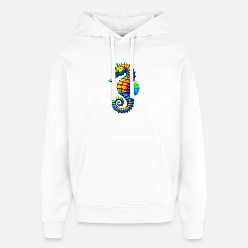 Hippocampe - Sweat à capuche unisexe Stanley/Stella Oversized - blanc