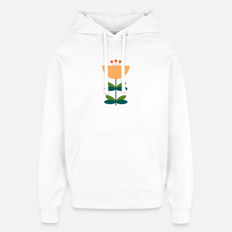 Conception d’illustration de fleur abstraite - Sweat à capuche unisexe Stanley/Stella Oversized - blanc