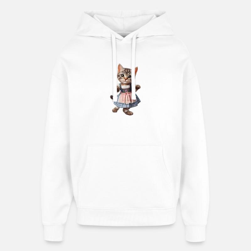 Chat traditionnel - Sweat à capuche unisexe Stanley/Stella Oversized - blanc