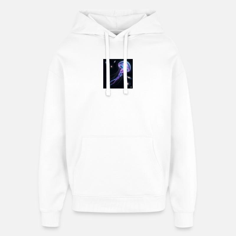 Méduses galactiques dans l’espace - Sweat à capuche unisexe Stanley/Stella Oversized - blanc