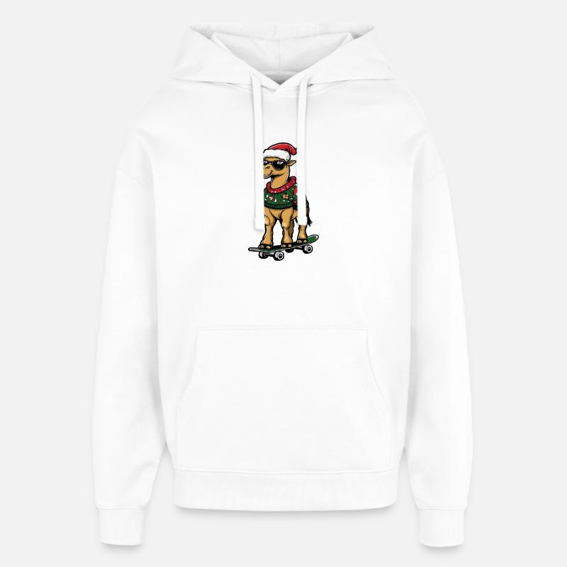 Camel Noël drôle - Sweat à capuche unisexe Stanley/Stella Oversized - blanc