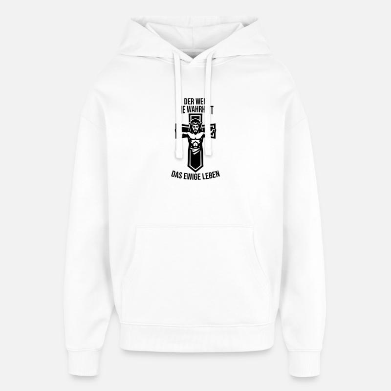 Jésus Voie Vérité Vie Éternelle - Sweat à capuche unisexe Stanley/Stella Oversized - blanc