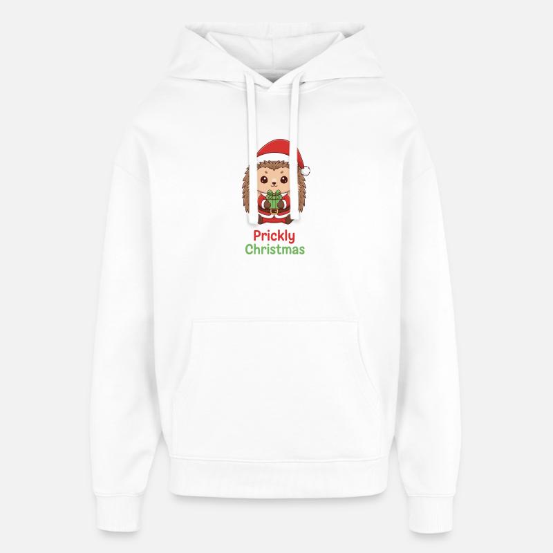 Hérisson de Noël épineux - Sweat à capuche unisexe Stanley/Stella Oversized - blanc