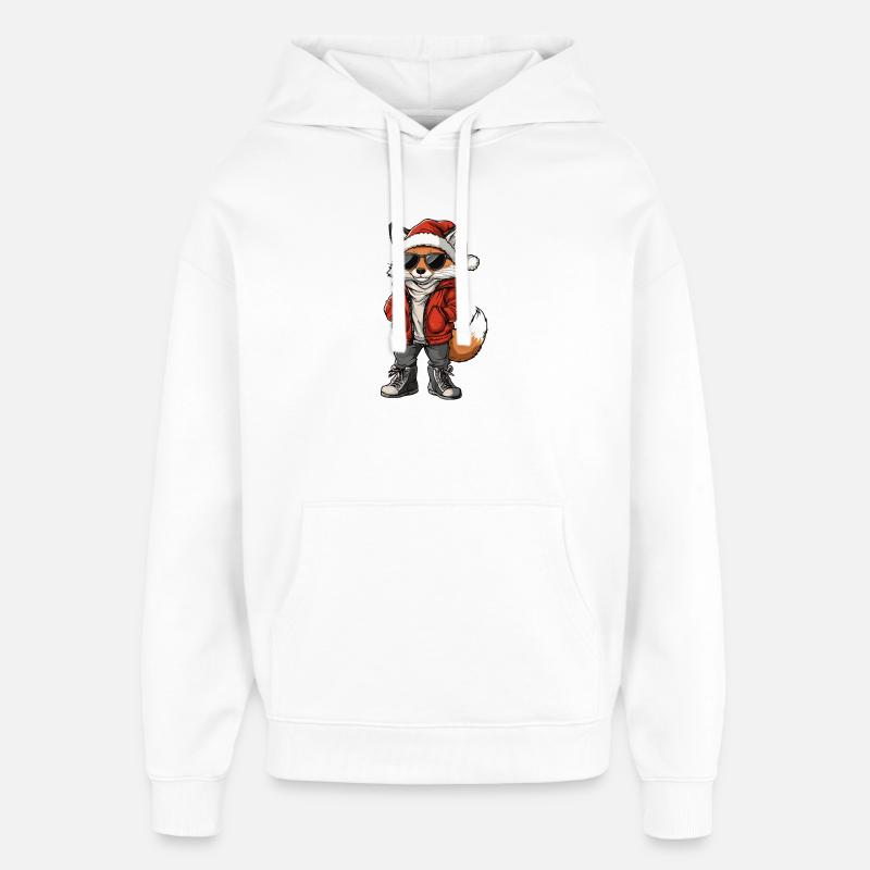 Noël Renard Hiver - Sweat à capuche unisexe Stanley/Stella Oversized - blanc