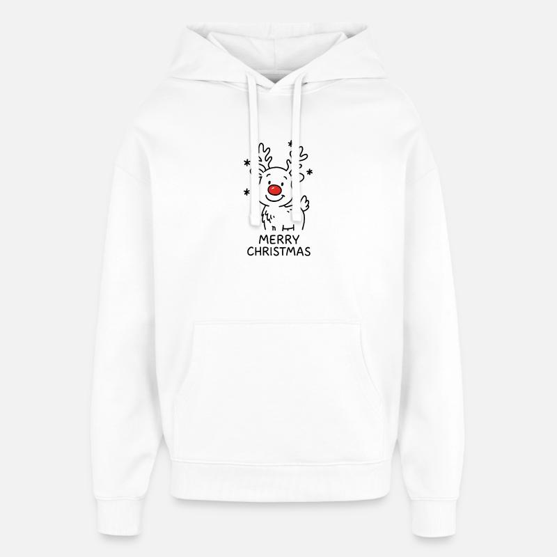 Renne Rudolph Joyeux Noël doux - Sweat à capuche unisexe Stanley/Stella Oversized - blanc