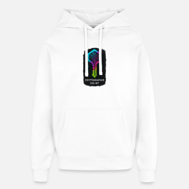 Cryptographe 256-bit Cybersécurité - Sweat à capuche unisexe Stanley/Stella Oversized - blanc