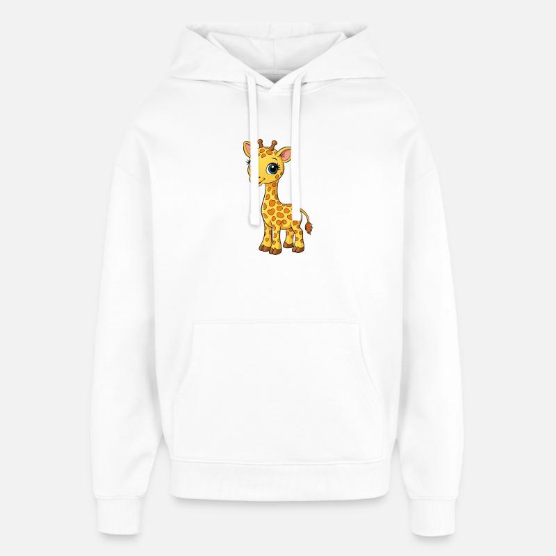 Bébés girafes - Sweat à capuche unisexe Stanley/Stella Oversized - blanc