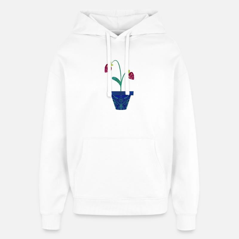 Fraise dans un pot - Sweat à capuche unisexe Stanley/Stella Oversized - blanc