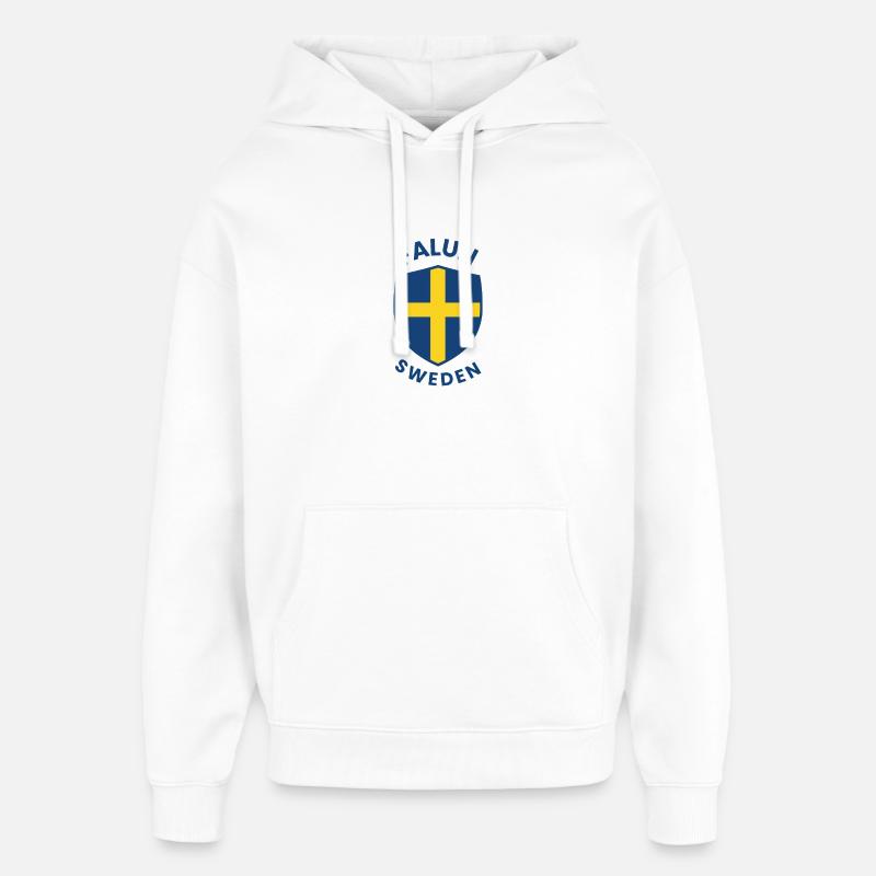 Falun Sweden Shield Tee - Sweat à capuche unisexe Stanley/Stella Oversized - blanc