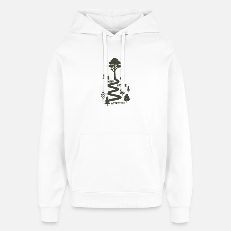 Sentier forestier Aventure Nature Motif - Sweat à capuche unisexe Stanley/Stella Oversized - blanc