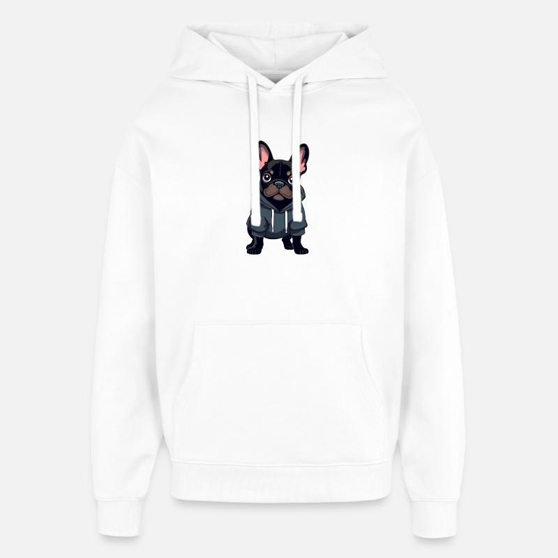 Bouledogue français - Sweat à capuche unisexe Stanley/Stella Oversized - blanc