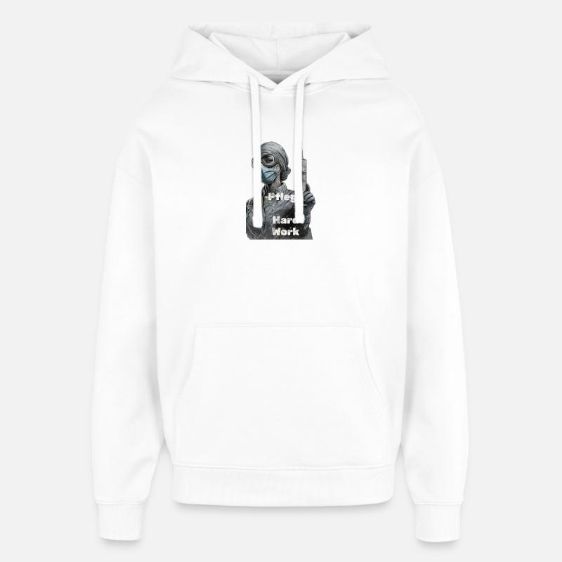 Héroïne infirmière : Travail acharné - Sweat à capuche unisexe Stanley/Stella Oversized - blanc