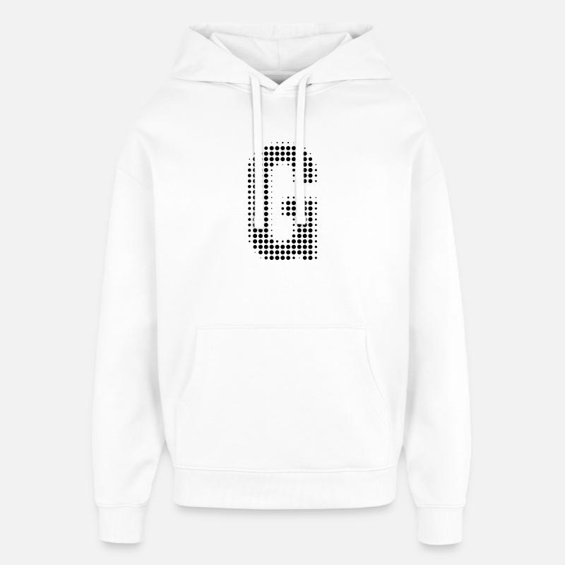 Lettre G initiale lettre points cadeau - Sweat à capuche unisexe Stanley/Stella Oversized - blanc