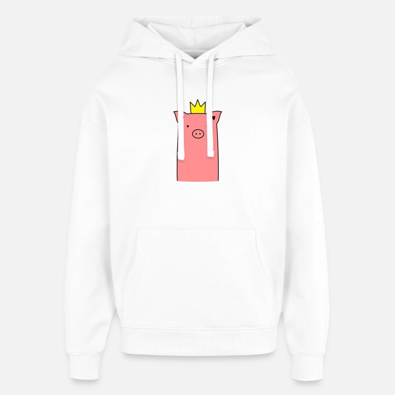 Sau Ferkel Schweinchen mit Krone Geschenk - Oversized Unisex Hoodie von Stanley/Stella - Weiß