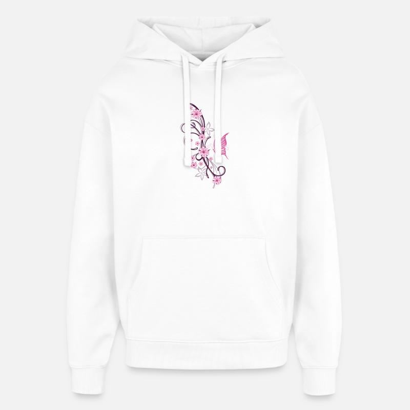 Fleurs de cerisier Fleurs Printemps Sakura - Sweat à capuche unisexe Stanley/Stella Oversized - blanc