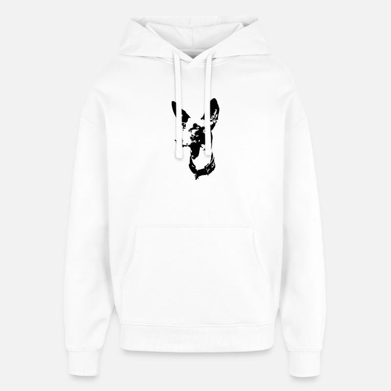Tête de podenco - Sweat à capuche unisexe Stanley/Stella Oversized - blanc