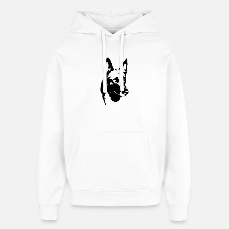 Tête de malinois - Sweat à capuche unisexe Stanley/Stella Oversized - blanc