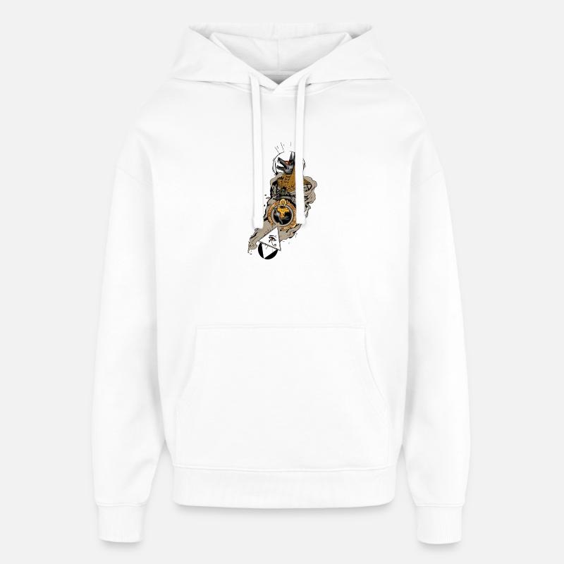 Superbe design égyptien, anubis à l’œil - Sweat à capuche unisexe Stanley/Stella Oversized - blanc