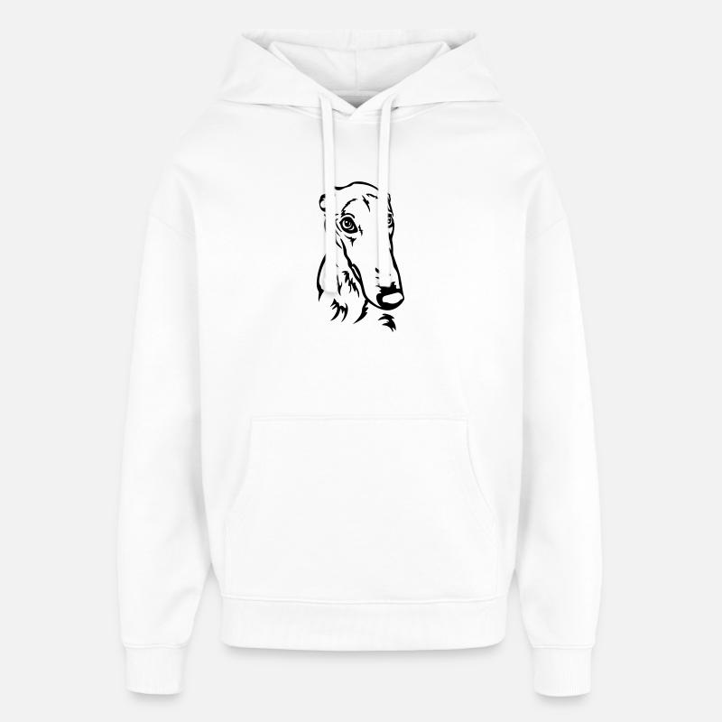 Tête de lévrier - Sweat à capuche unisexe Stanley/Stella Oversized - blanc