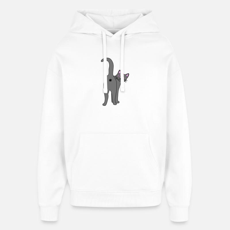 Freche Katze - Oversized Unisex Hoodie von Stanley/Stella - Weiß