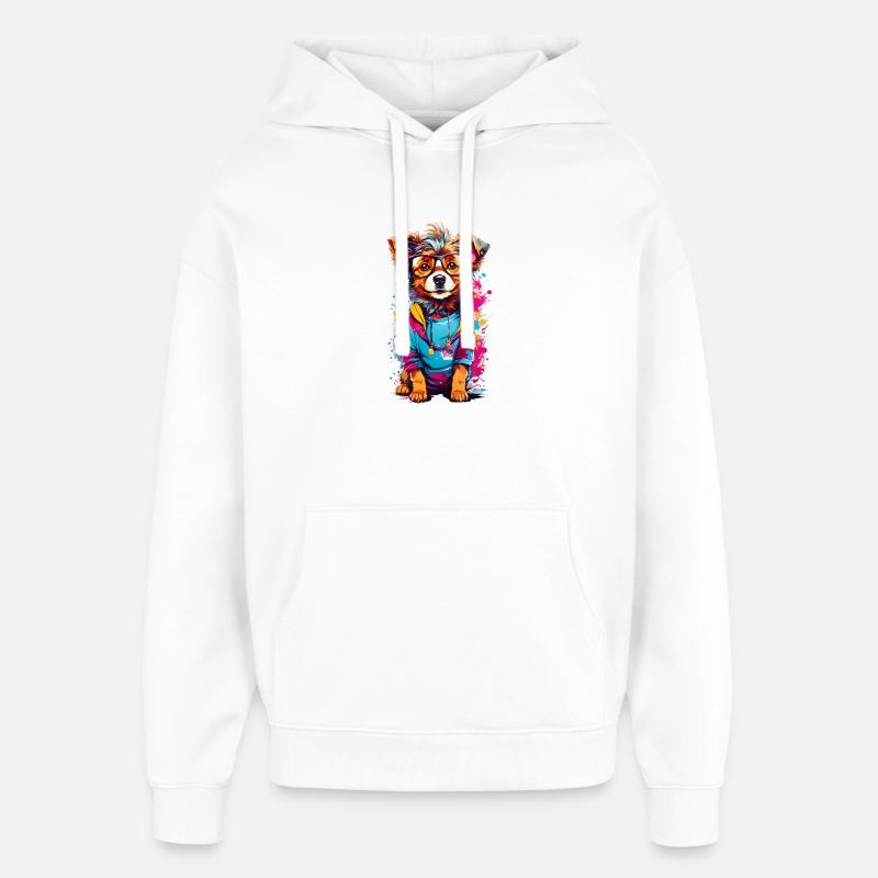 Chien mignon - Sweat à capuche unisexe Stanley/Stella Oversized - blanc