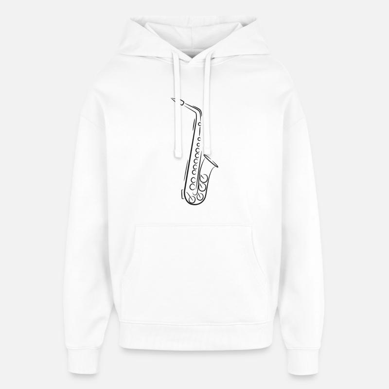 Saxophone - Sweat à capuche unisexe Stanley/Stella Oversized - blanc