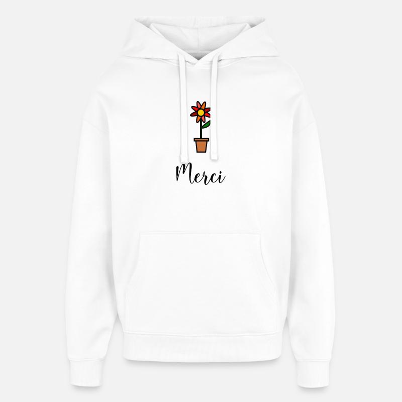 MAÎTRESSE. MAITRE. MERCI. MERCI MAÎTRESSE - Sweat à capuche unisexe Stanley/Stella Oversized - blanc