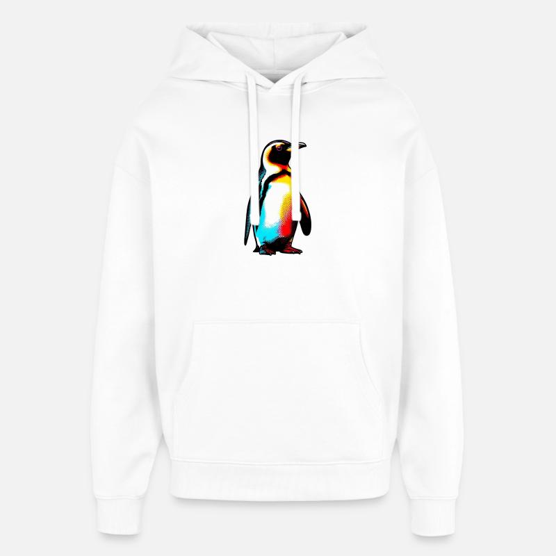 Pinguin - Oversized Unisex Hoodie von Stanley/Stella - Weiß