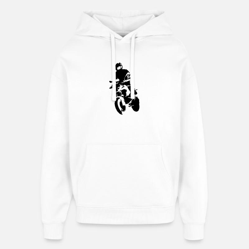 Bikershirt1300vektor - Oversized Unisex Hoodie von Stanley/Stella - Weiß